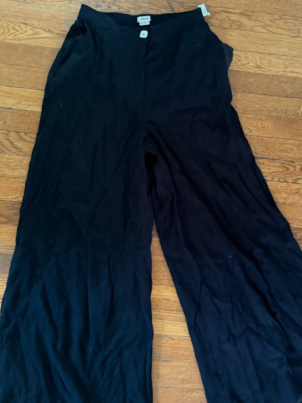 NWT Jason Wu Black Wide Leg Pull On Pants Size Small